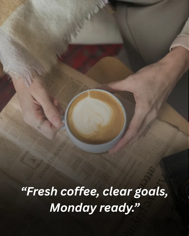 “fresh coffee, clear goals, monday ready.”