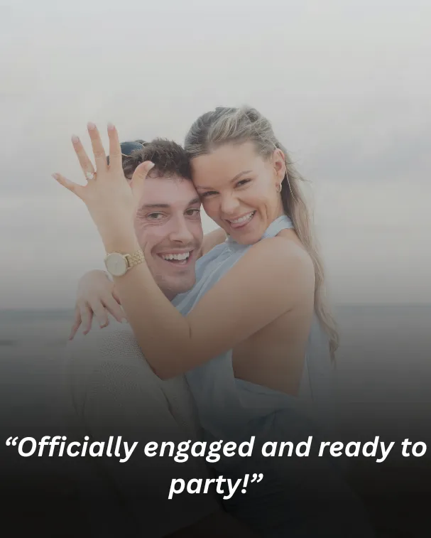 Officially engaged and ready to party!