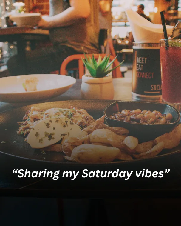“sharing my saturday vibes”
