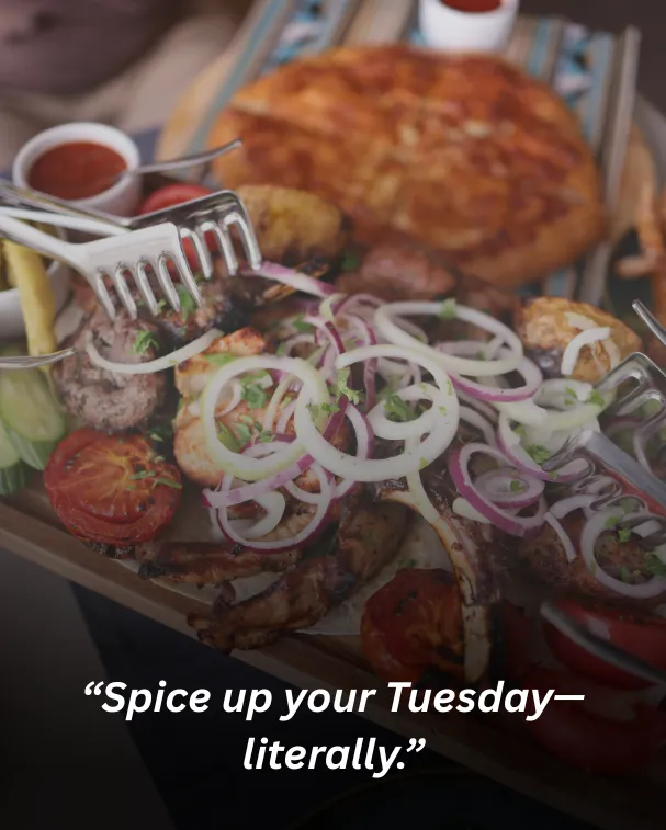 “spice up your tuesday—literally.”