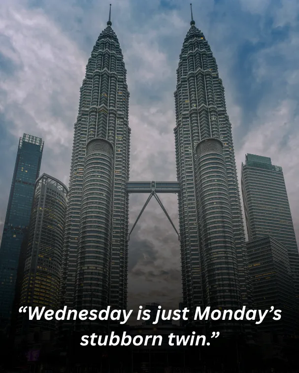 “wednesday is just monday’s stubborn twin.”
