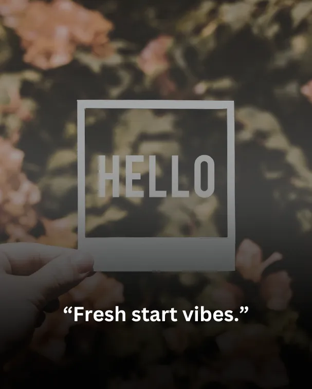 Fresh start vibes.