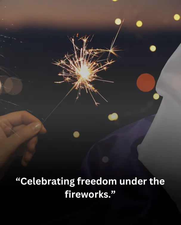 Celebrating freedom under the fireworks.