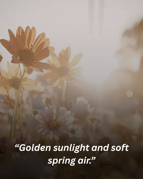 Golden sunlight and soft spring air.