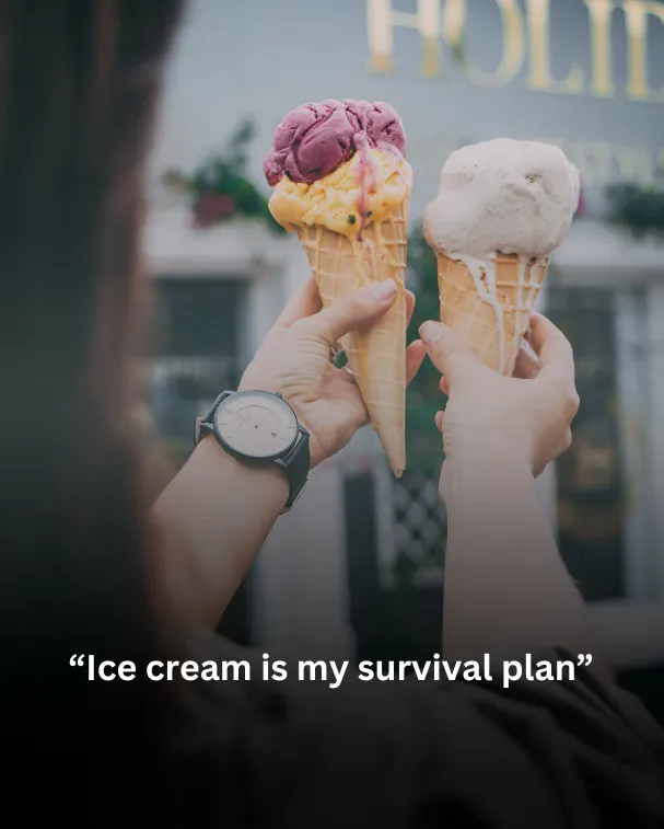 Ice cream is my survival plan