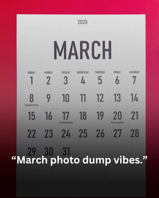 March photo dump vibes.