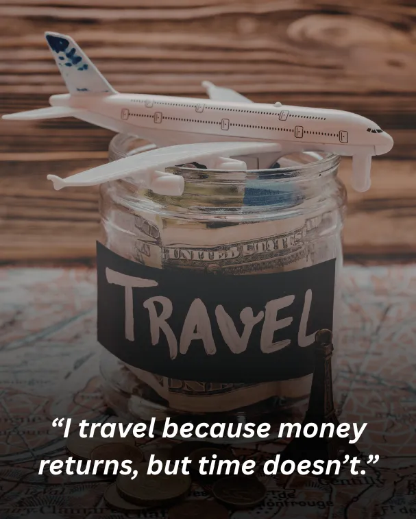 I travel because money returns, but time doesn’t.