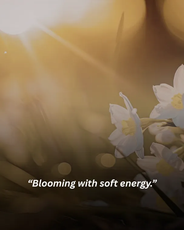 Blooming with soft energy.