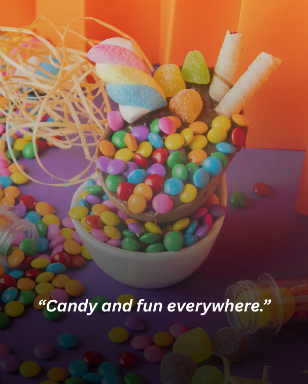 Candy and fun everywhere.