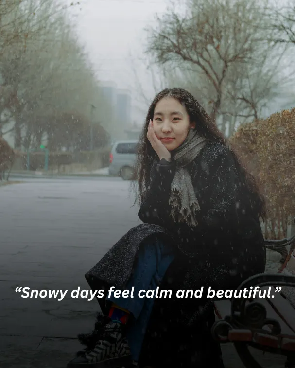 Snowy days feel calm and beautiful.